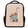 Blauwe dinosaurus op een beige achtergrond Rugzak - Zwart middel -3d