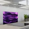 Golven - Abstract - Paars keuken achterwand spatscherm klein -3d_schuin