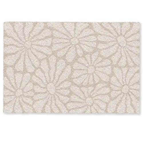Bloemen - Print - Beige - Bruin - Minimalistisch Deurmat klein -zkaufland3d