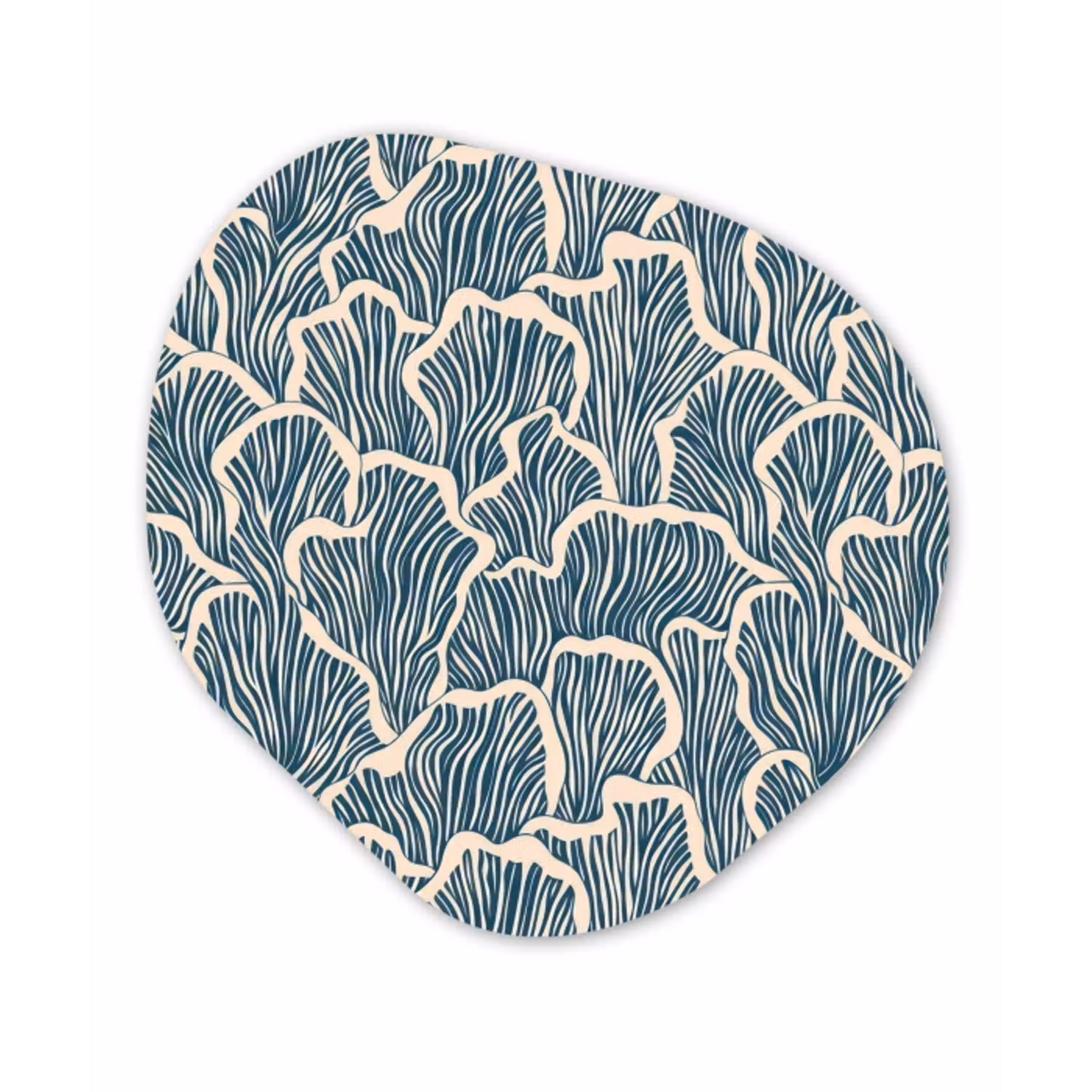 Organisch - Blauw - Crème - Schelpen Wandcirkel Organisch Forex 3mm klein 629 -3d