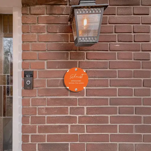 Weiße Herzchen in den Ecken - Elegant Naambord Rond klein -sfeer7-rond-XS