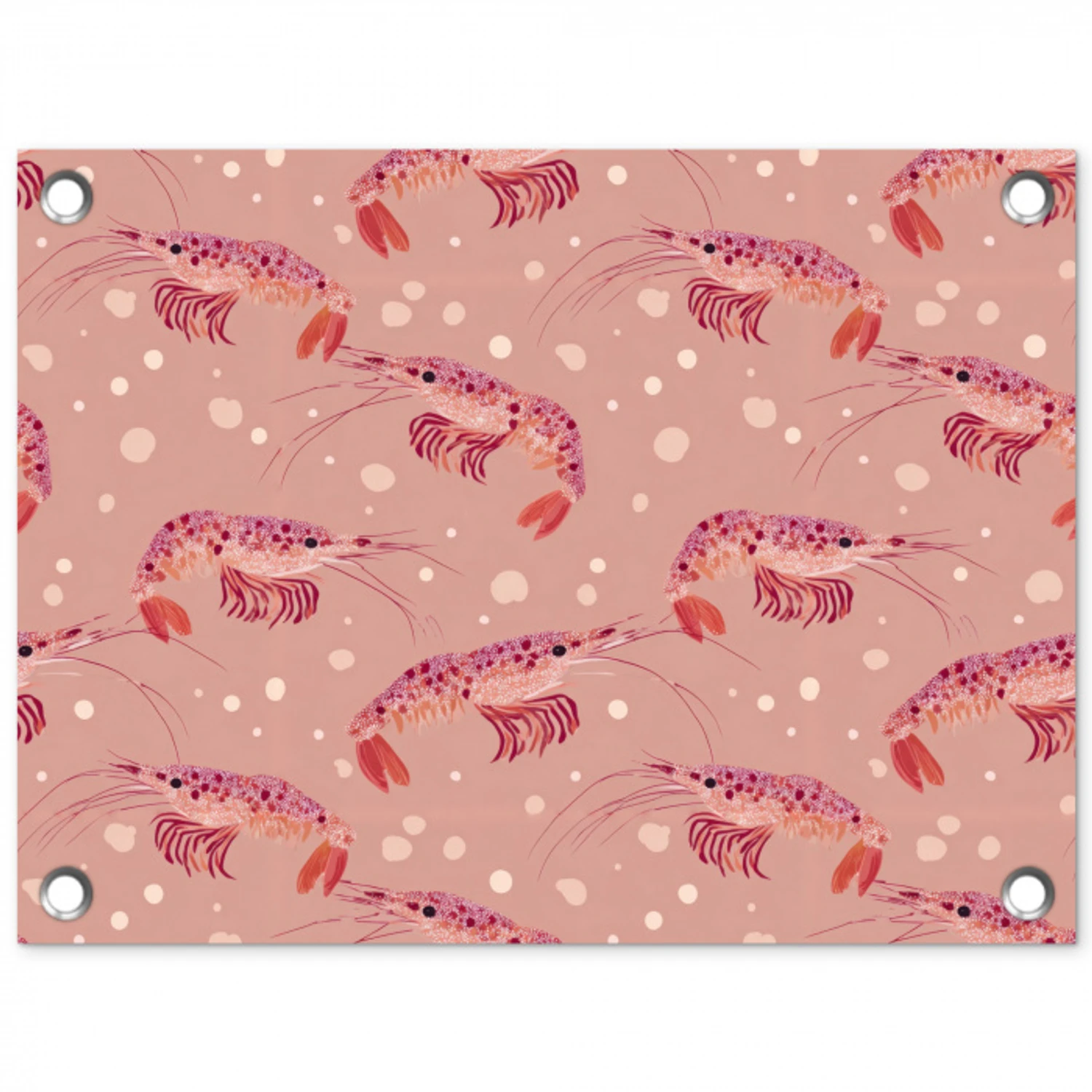 Garnalen - Stippen - Roze tuinposter los doek klein 239 -3d