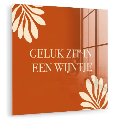 Oranje - Wijntje - Quote plexiglas 5mm klein -zzzproduct_nieuw