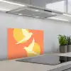Vogels - Cirkels - Geel keuken achterwand spatscherm klein -3d_schuin