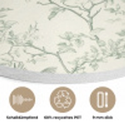 Klassiek - Vogels - Groen Akoestische PET Vilt - Rond klein 838 -closeup_DE