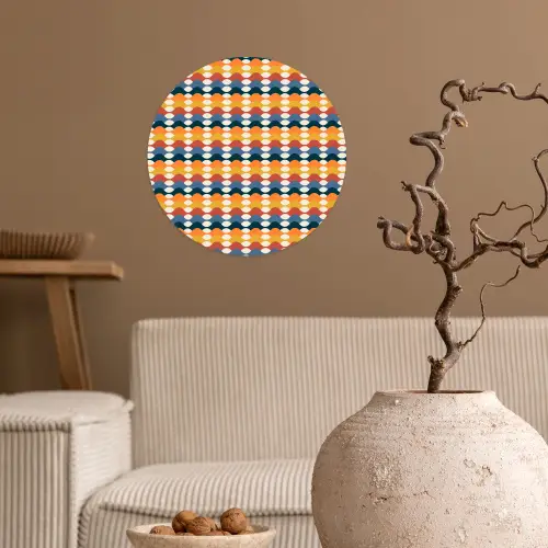 Retro - Disco - Golven Wandcirkel behangsticker klein 186 -sfeer1