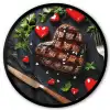 Steak - Hart - Bestek Fotolijst rond zonder passe partout klein -3d