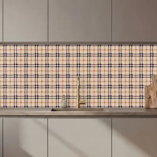 Plaid - Patroon - Beige - Zwart keuken achterwand 2 middel 871 zz_3dshopping