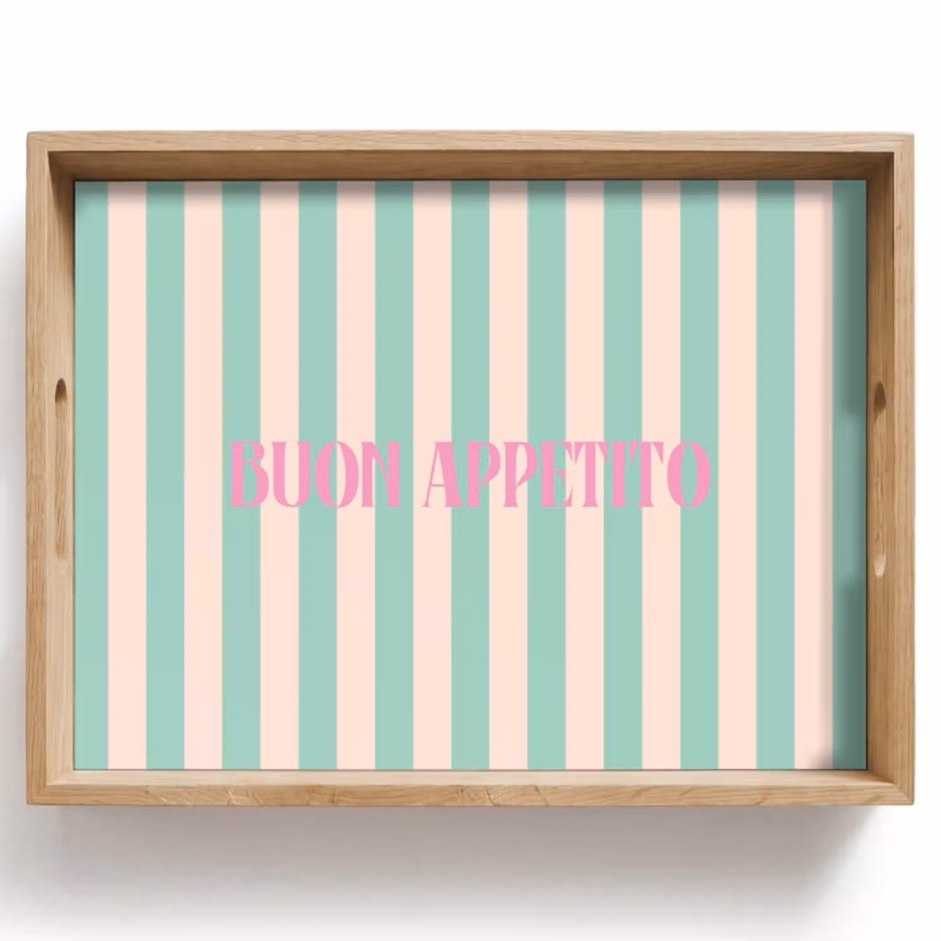 Roze - Groen - Strepen - Buon appetito Dienblad Rechthoek middel -z3d_shopping