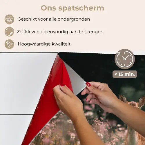 Hert - Wilde bloemen - Bos keuken achterwand spatscherm klein -spatscherm_NL