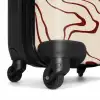 Beige achtergrond met abstracte rode lijnen NBS - Handbagage koffer - Kinderen Unisex middel -wiel