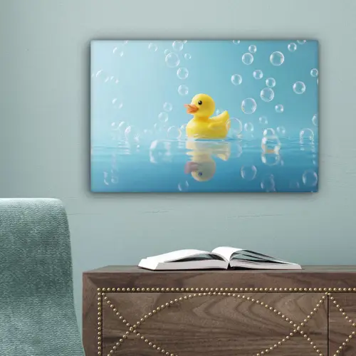 Bubbels - Badeend - Geel canvas 2cm klein -sfeer4