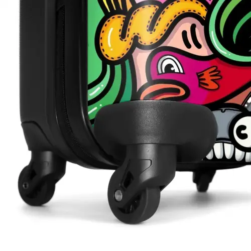 Vrolijke Monsterchaos Koffer - NBS - Handbagage middel -wiel
