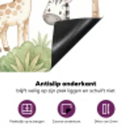 Dieren - Jungle - Pastel Inductie beschermer vinyl 3mm klein -zzzzzzz-cc-onderkant