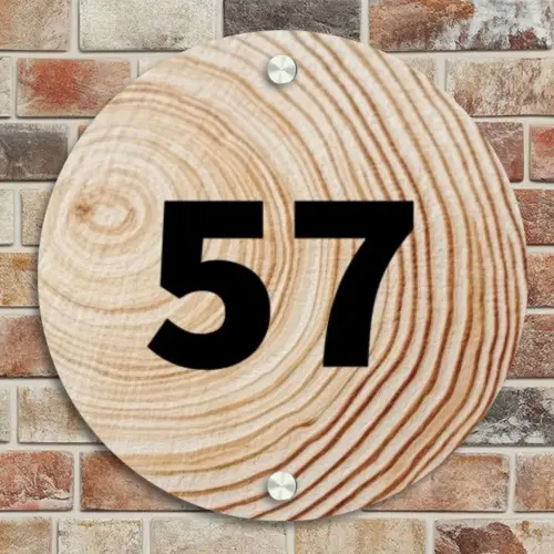 Houten nerf - Traditioneel Naambord Rond klein -sfeer2