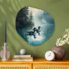Bos - Water - Eenden - Mistig Wandcirkel Organisch Plexiglas middel -sfeer2