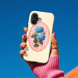 Bloemen - Blauw - Lijst - Bladeren Toughcase MagSafe Apple iPhone 17 klein -Sfeer1V