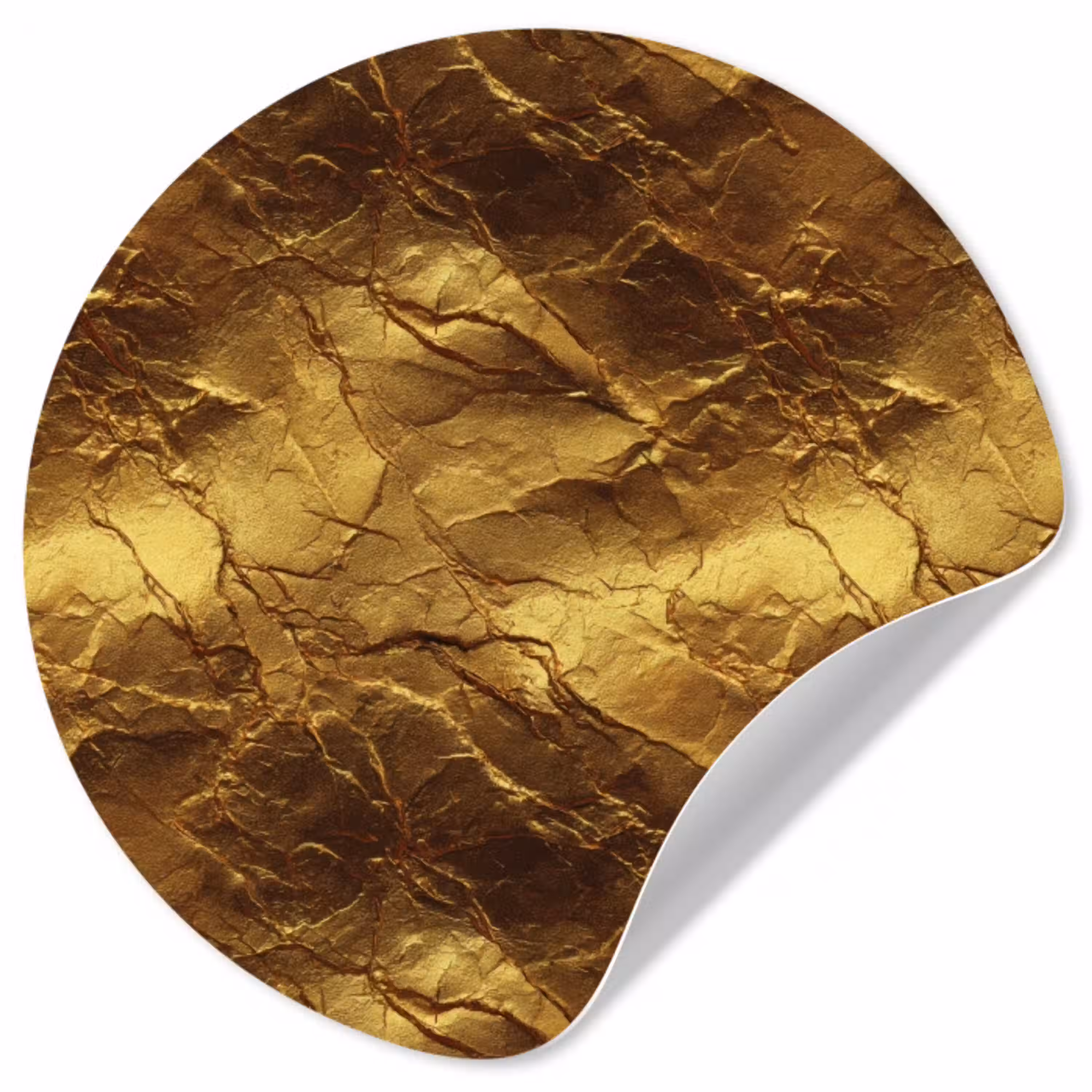 Bladgoud - Textuur  - Goud Wandcirkel behangsticker klein 186 -3d