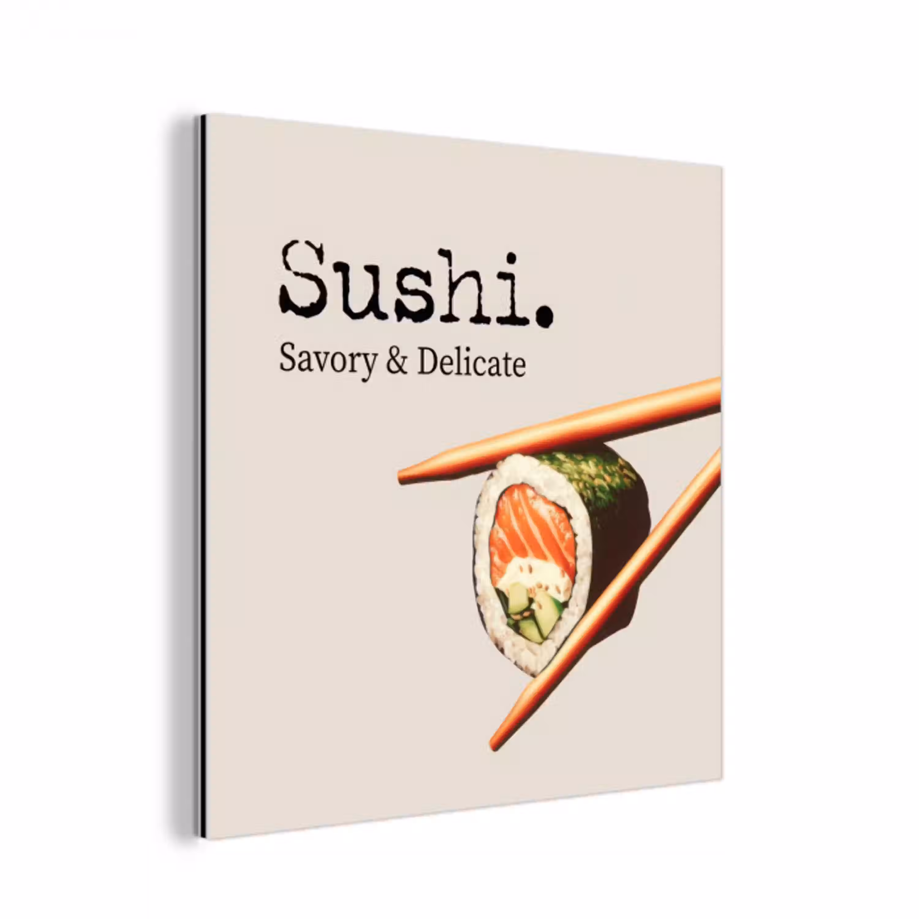Sushi - Zalm - Rijst - Japans aluminium wit klein -3d