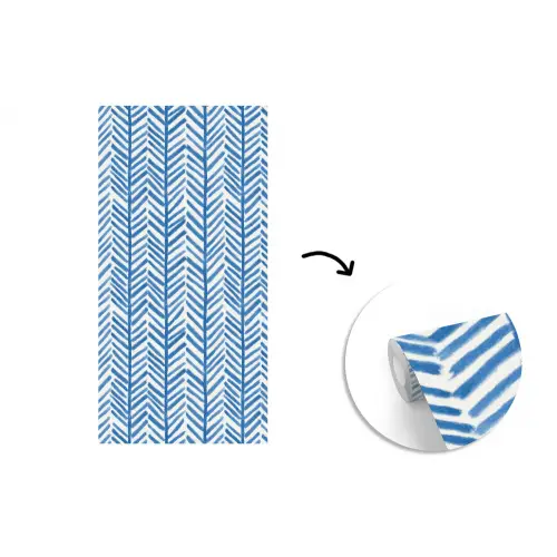 Patroon - Streep - Blauw fotobehang vinyl groot 64 -3d
