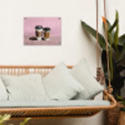 Koffiebekers - Deksel - Verf - Textuur tuinposter los doek klein -sfeer7