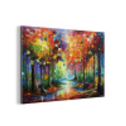 Landschap - Bos - Kleuren - Natuur aluminium wit klein -3d