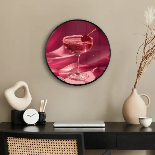 Cocktail - Pink - Luxe Fotolijst rond zonder passe partout klein -sfeer1