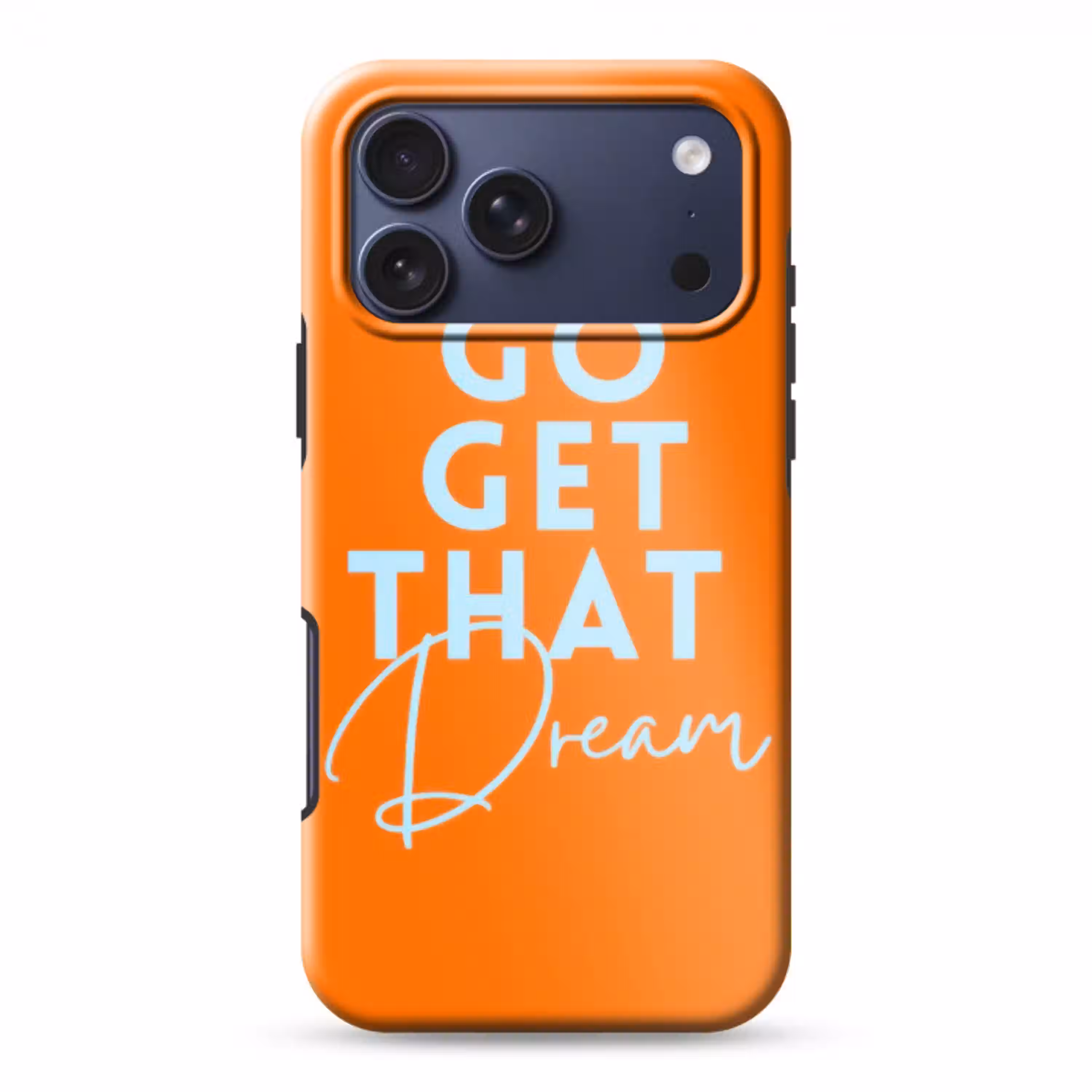 Oranje - Blauw - Go get that dream Toughcase MagSafe Apple iPhone 17 Pro Max klein -3d
