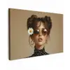 Vrouw - Beige - Bloem - Modern - Portret canvas 2cm klein -z3d