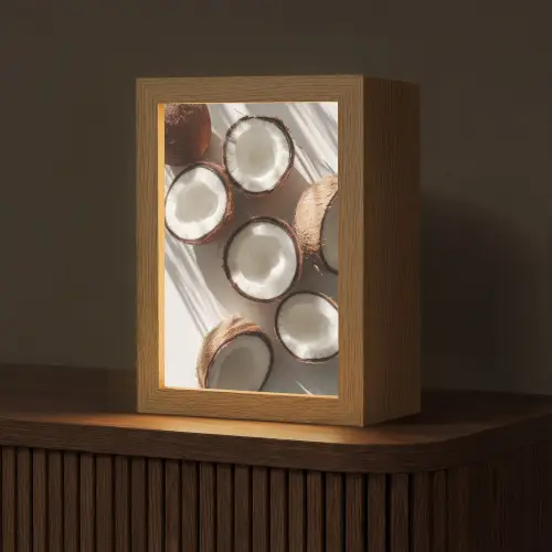 Kokosnoten - Bruin - Shaduw Light Box met kabel (Tafellamp) klein -z3d_website