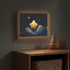 Ster - Gezichtje - Nacht - Wolken Light Box met batterij (Wandlamp kind) middel -sfeer5_kind