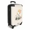 Puppy in een raceauto in beige kleuren NBS - Handbagage koffer - Volwassenen Unisex middel -productfoto_3d