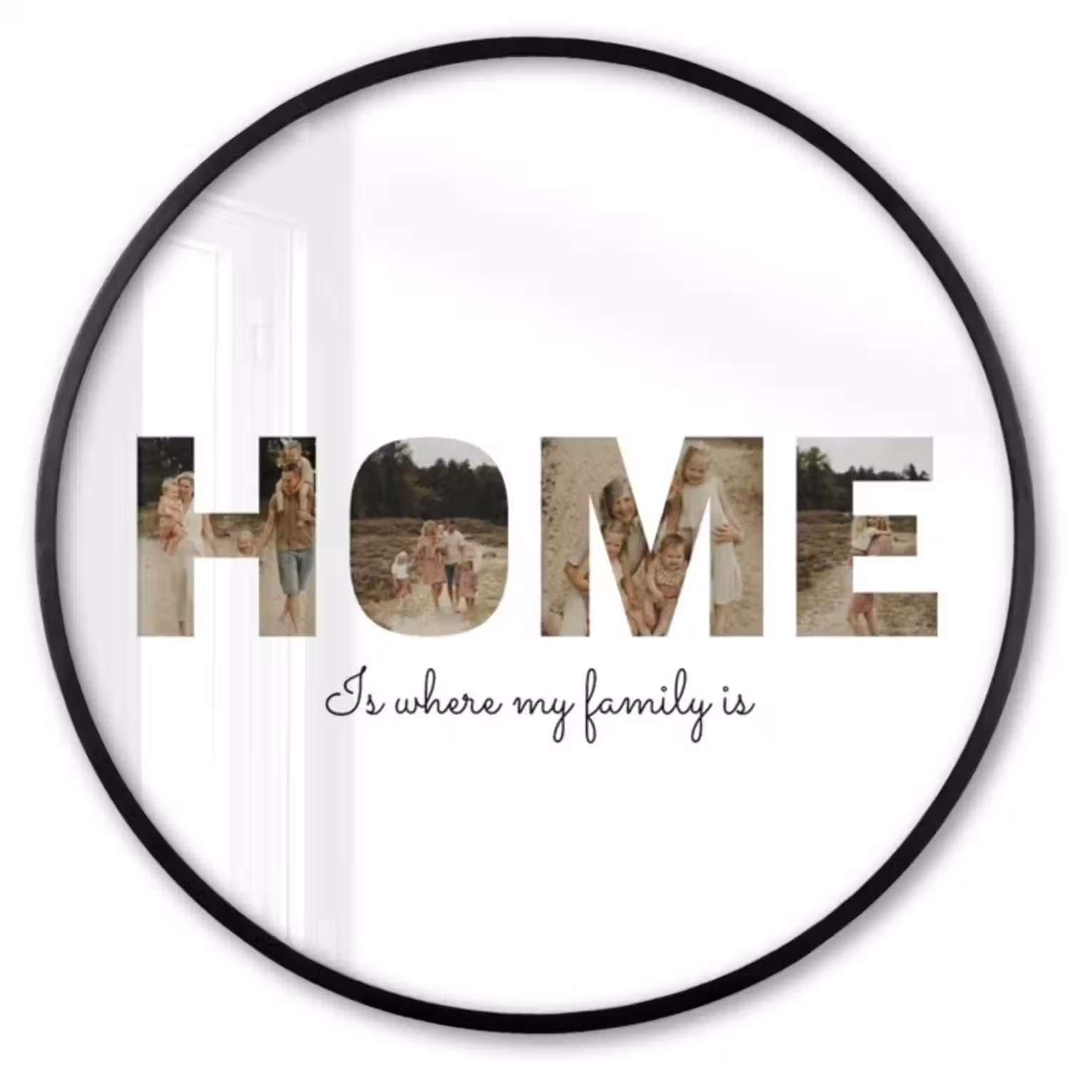 Gepersonaliseerde ronde fotolijst - Home - Lettercollage