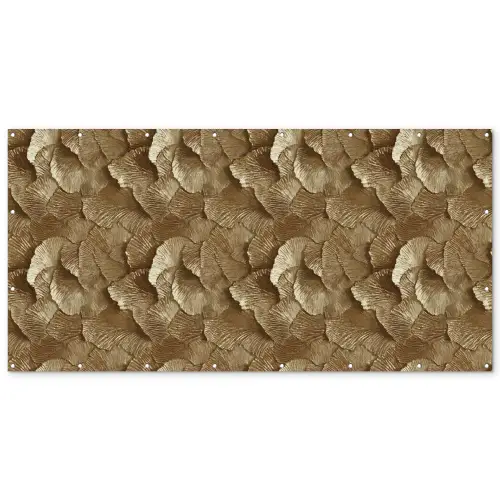 Organisch - Patroon - Bladeren - Goud Balkonbeschermer Duitsland klein 596 -zz_3d