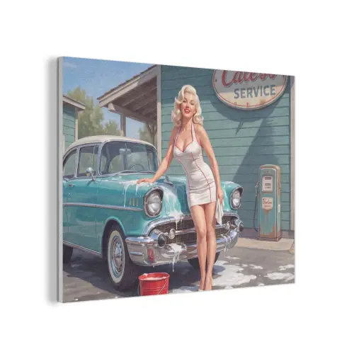 Auto - Vrouw - Groen PET vilt klein -3d