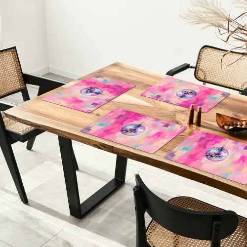 Discobal - Pink - Verf Placemat vinyl groot -zzsfeer4_Kitchenyeah-website