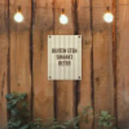 Buiten - Quote - Strepen - Zomer tuinposter los doek klein -sfeer1