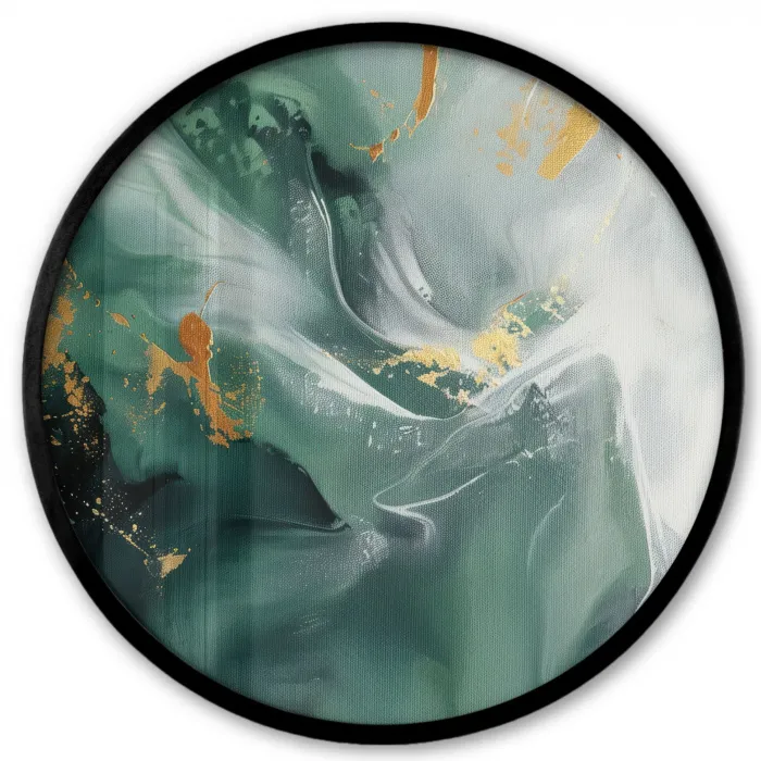 Groen - Modern - Marmer - Abstract Fotolijst rond zonder passe partout klein -3d