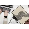 Golvend - Lijnen - Abstract - Silhouet laptophoes neopreen klein -bureau