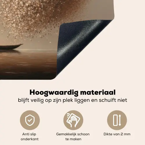 Bootje - Blaadjes - Goud - Water Inductie beschemer met haakjes klein -ky-onderkant-nl