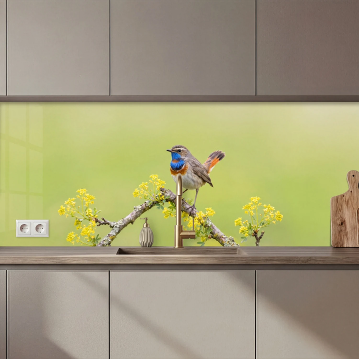 Vogel - Tak - Natuur - Kleurrijk keuken achterwand 2 middel zz_3dshopping