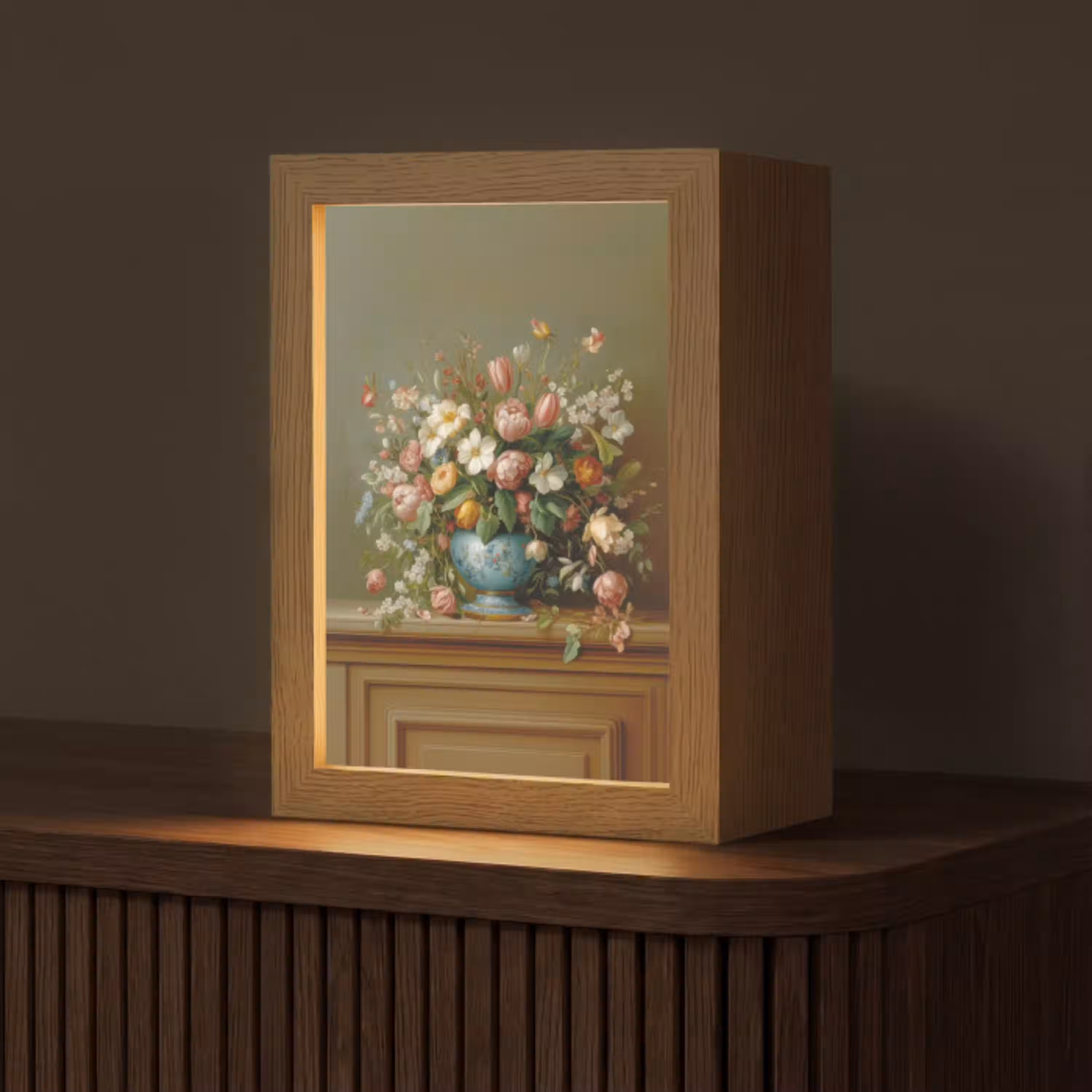 Vaas - Pastel - Kleuren - Bloemen Light Box met kabel (Tafellamp) klein -z3d_website