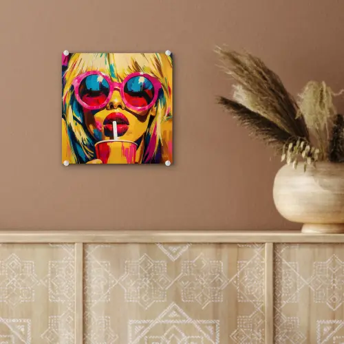 Zonnebril - Roze - Vrouw - Rietje plexiglas 5mm klein -sfeer5