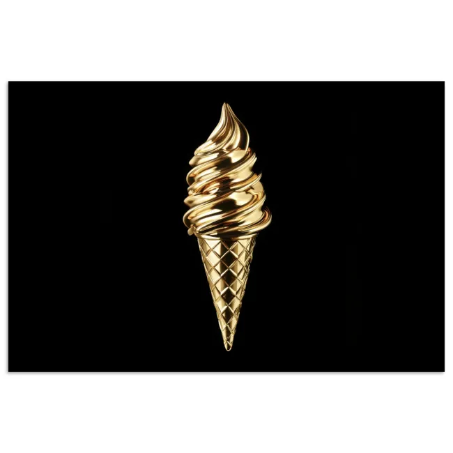 Poster - Ijs - Goud - Zwart - Eten