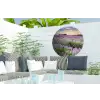 Lavendel - Bloemen - Zonsondergang - Paars - Weide Wandcirkel tuinposter met ringen klein -buiten2