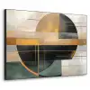 Abstract - Goud - Brons - Groen - Vormen - Modern Textielframe zwart klein -3d