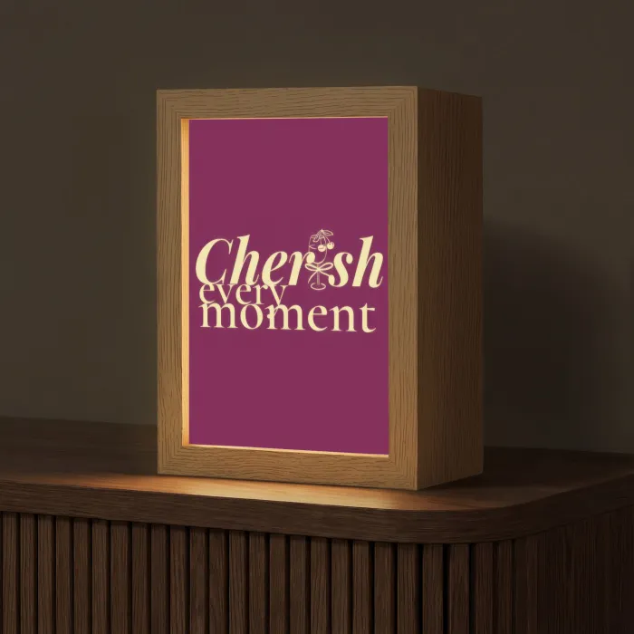 Cherish every moment - Cocktailglas - Bordeaux Light Box met kabel (Tafellamp) klein -z3d_website