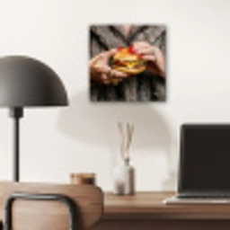 Vrouw - Hamburger - Bontjas aluminium wit klein -sfeer5