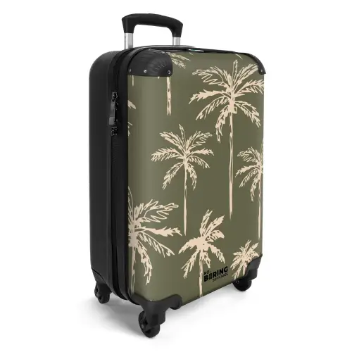 Patronen - Palmbomen op olijfgroen NBS - Handbagage koffer - Kinderen Unisex middel -productfoto_3d