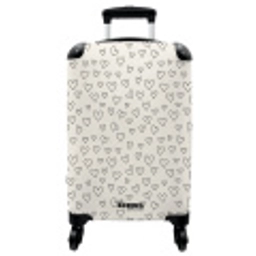 Valentijn hartenregen patroon zwart NBS - Handbagage koffer - Vrouwen middel -3d